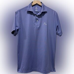 Rhoback Performance Polo Purple Red Print Stretch Golf Size S